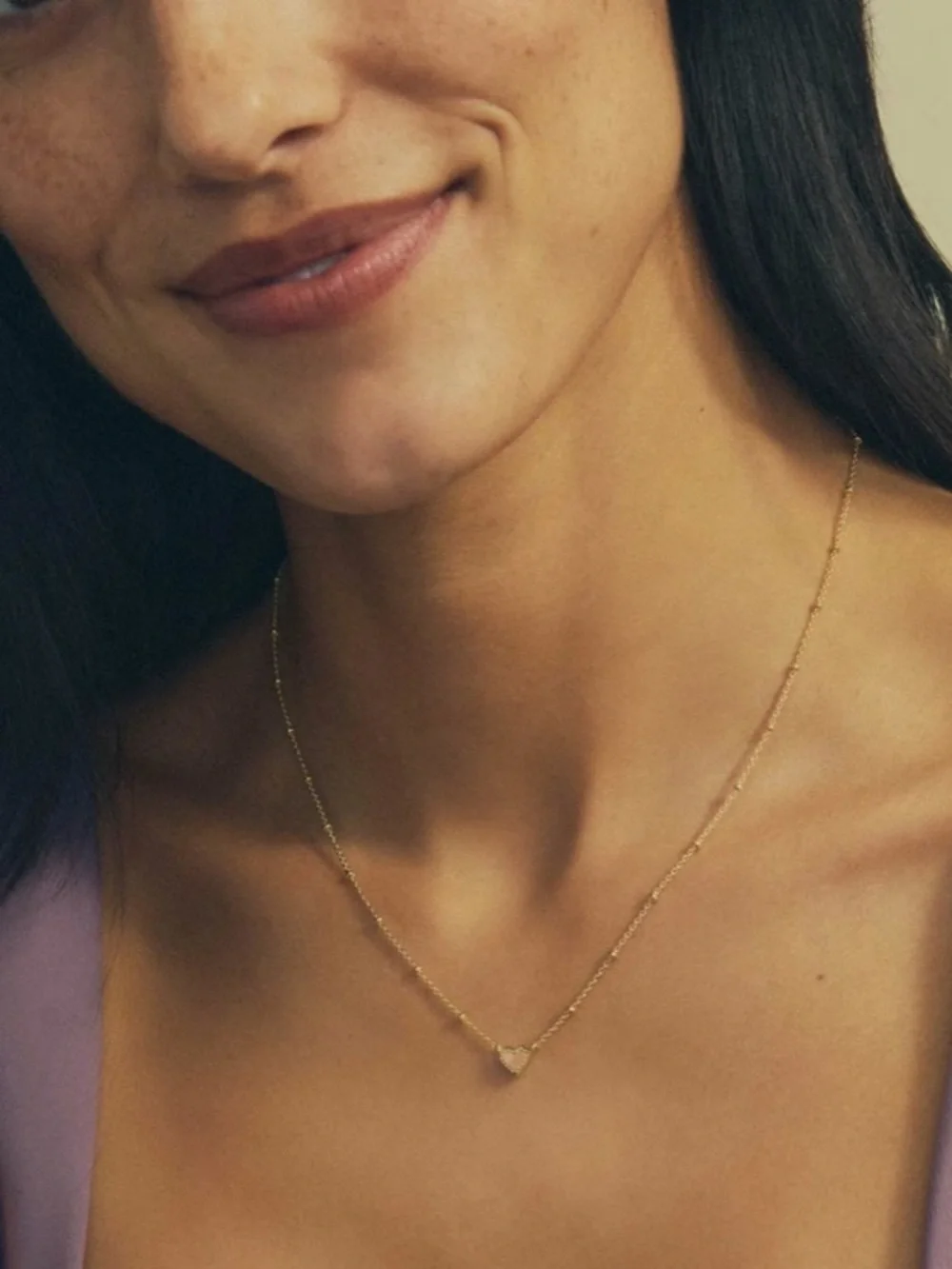 Kendra Scott Mini Ari Red Heart Gold Necklace